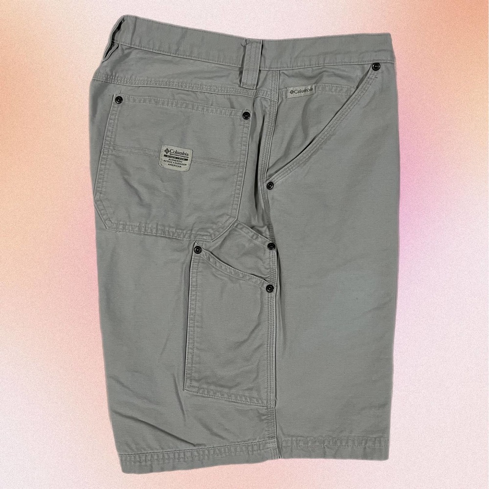 Columbia 36 Cream Hiking Cargo Carpenter Outdoor Utility Work Shorts